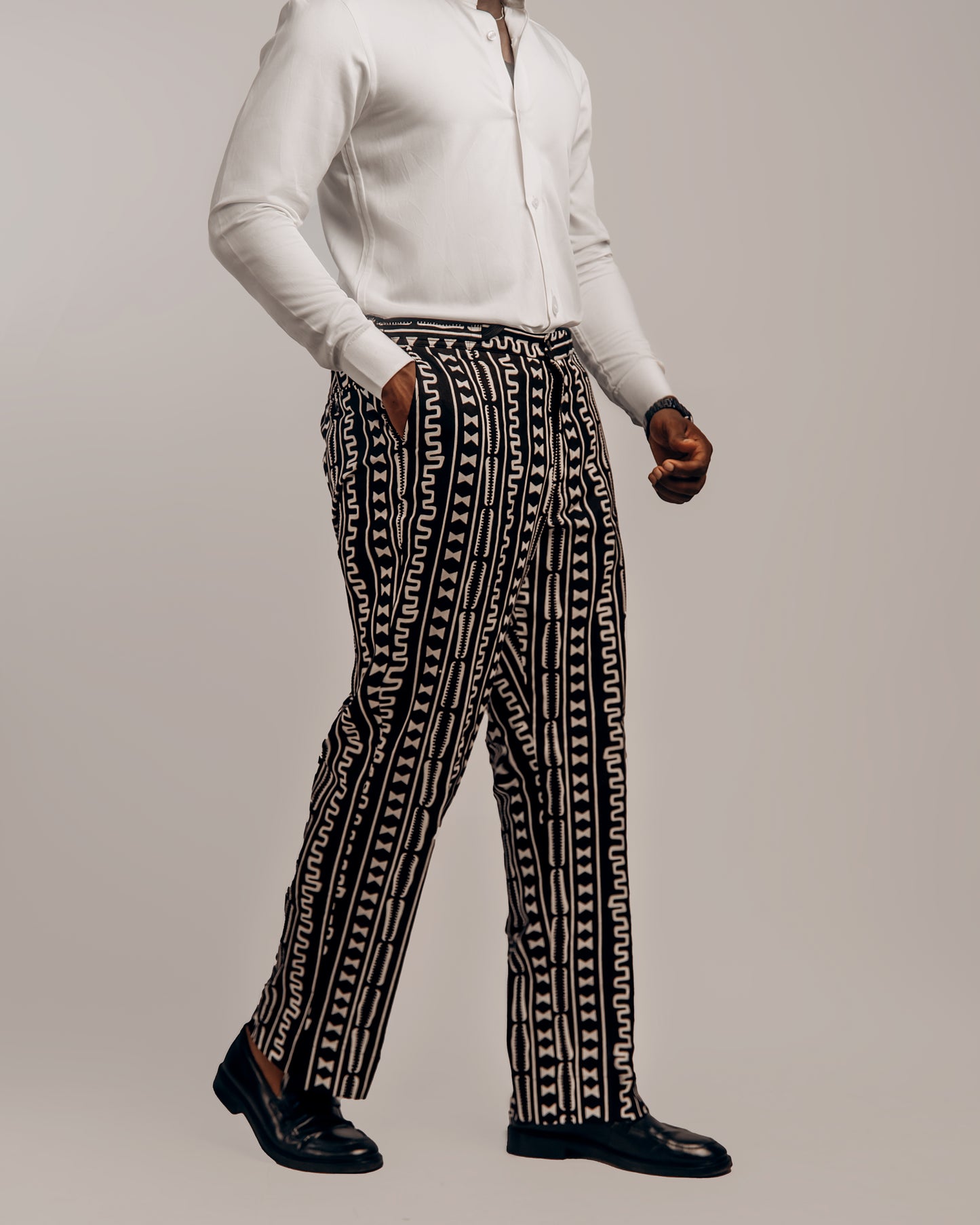 African Prints in Black and White Tribal: Free Pant