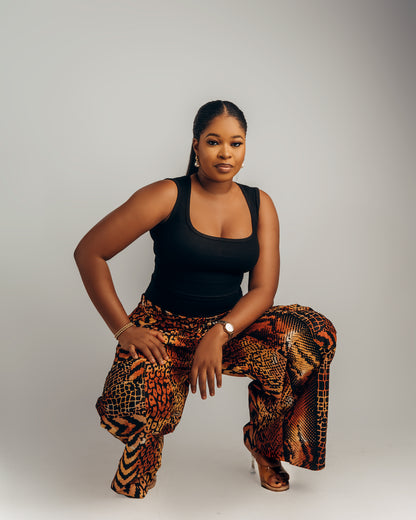 Madiba High-Waist Combat Pant (Brown & Black)