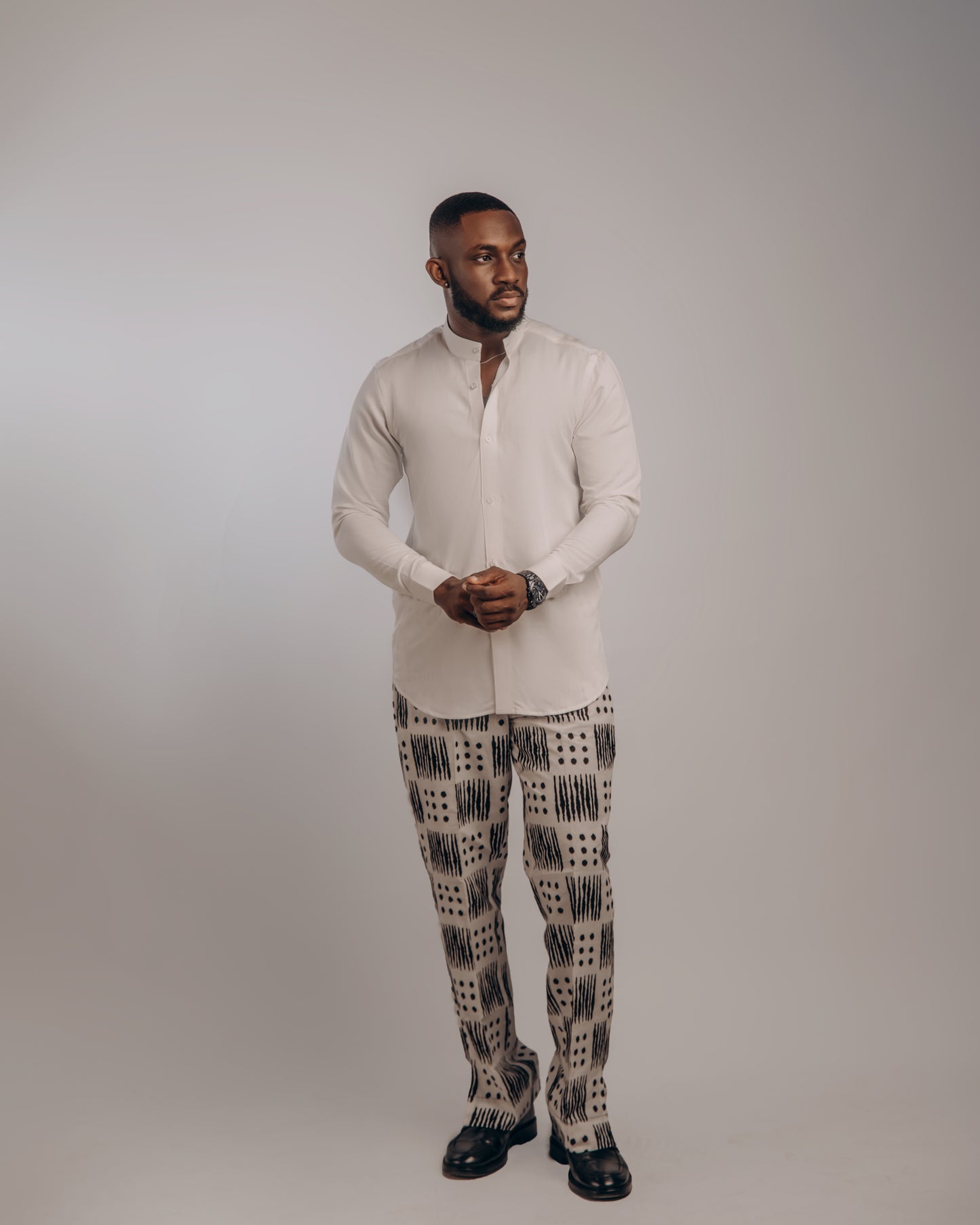 African Prints in Black & White Geometric: Free Pant