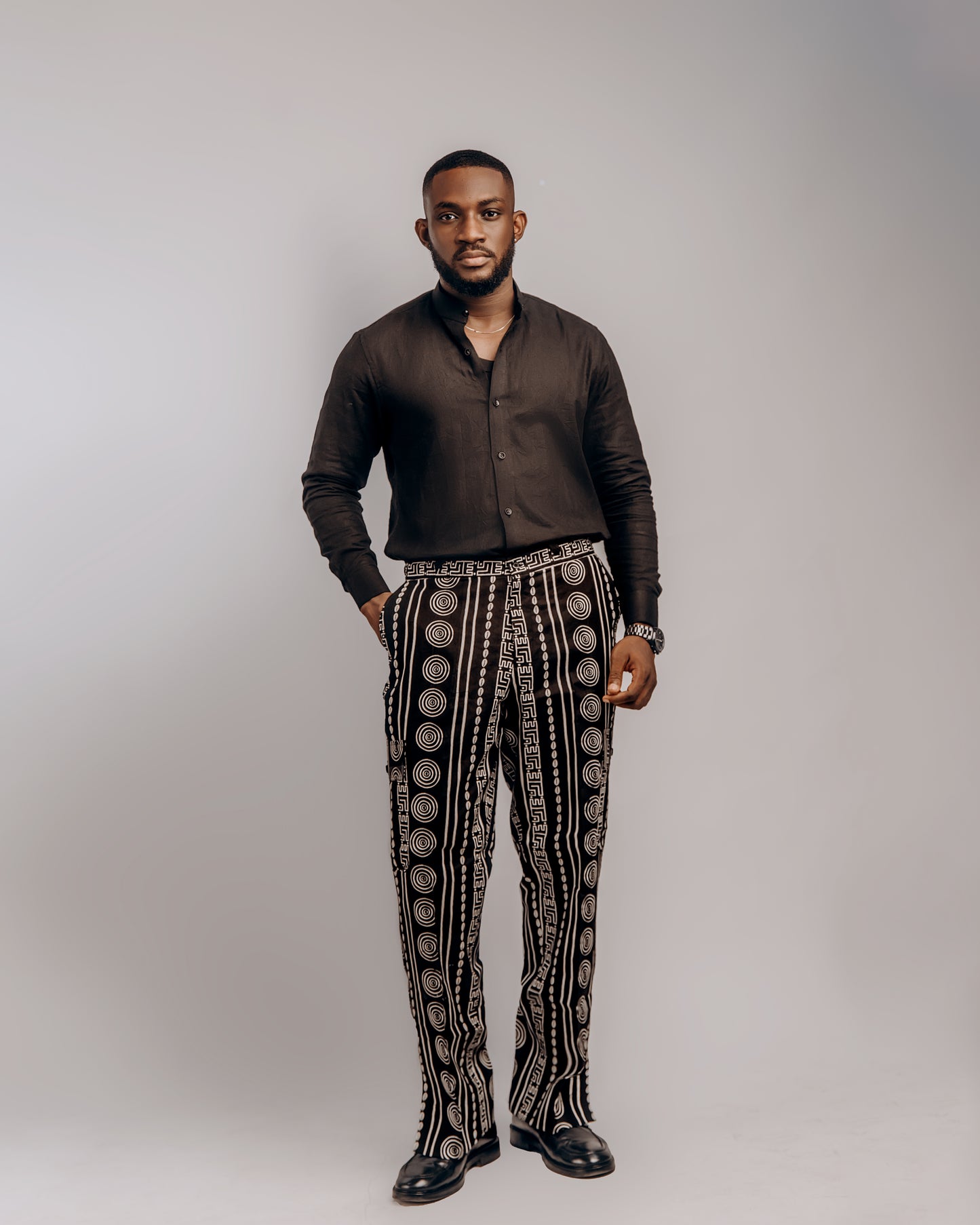 African Prints in Black and White Geometric: Free Pant