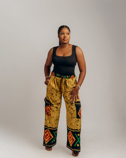 Madiba High-Waist Combat Pant ( Yellow & Black)