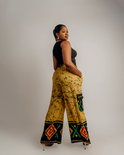 Madiba High-Waist Combat Pant ( Yellow & Black)
