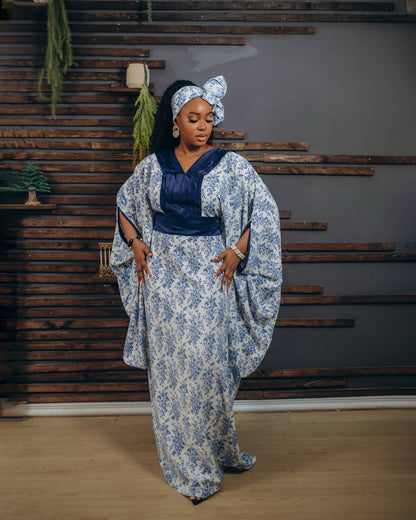 Female Loose Fitting and Bright Blue Boubou