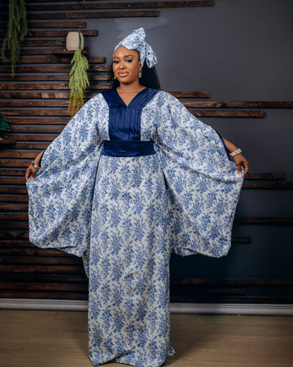 Female Loose Fitting and Bright Blue Boubou