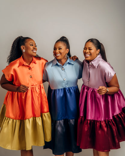 Dinma Dress (Orange & Yellow Gold)